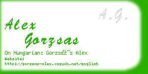 alex gorzsas business card